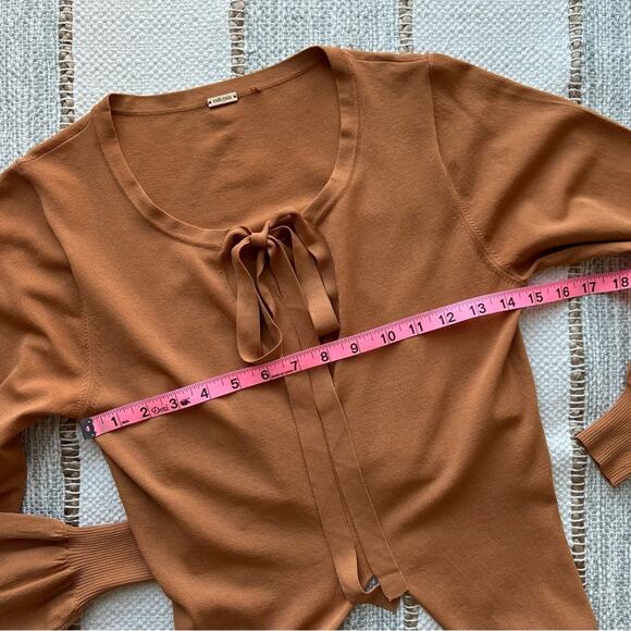 Cult Gaia Mustard Yellow Long Sleeves Wrap Around Pullover Sweater Women’s Small - Picture 6 of 9